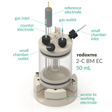 2-C BM EC 50 mL - Two-compartment Bottom Mount Electrochemical Cell 50 mL