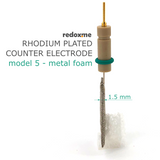 Rhodium plated counter electrode model 5 – metal foam
