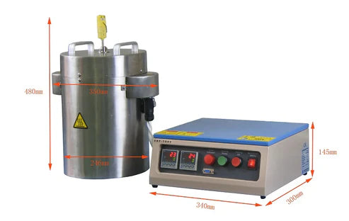 1100°C Vacuum Crucible Furnace with 4"OD x 8" H Quartz Chamber - VBF-1200S-VC