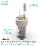 Electrosynthesis Reactor D-series/septa, 30 mm OD, divided cell, 5-port