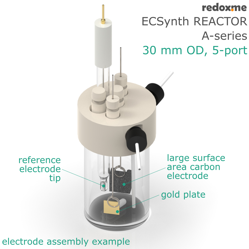 Electrosynthesis Reactor A-series, 30 mm OD, 5-port