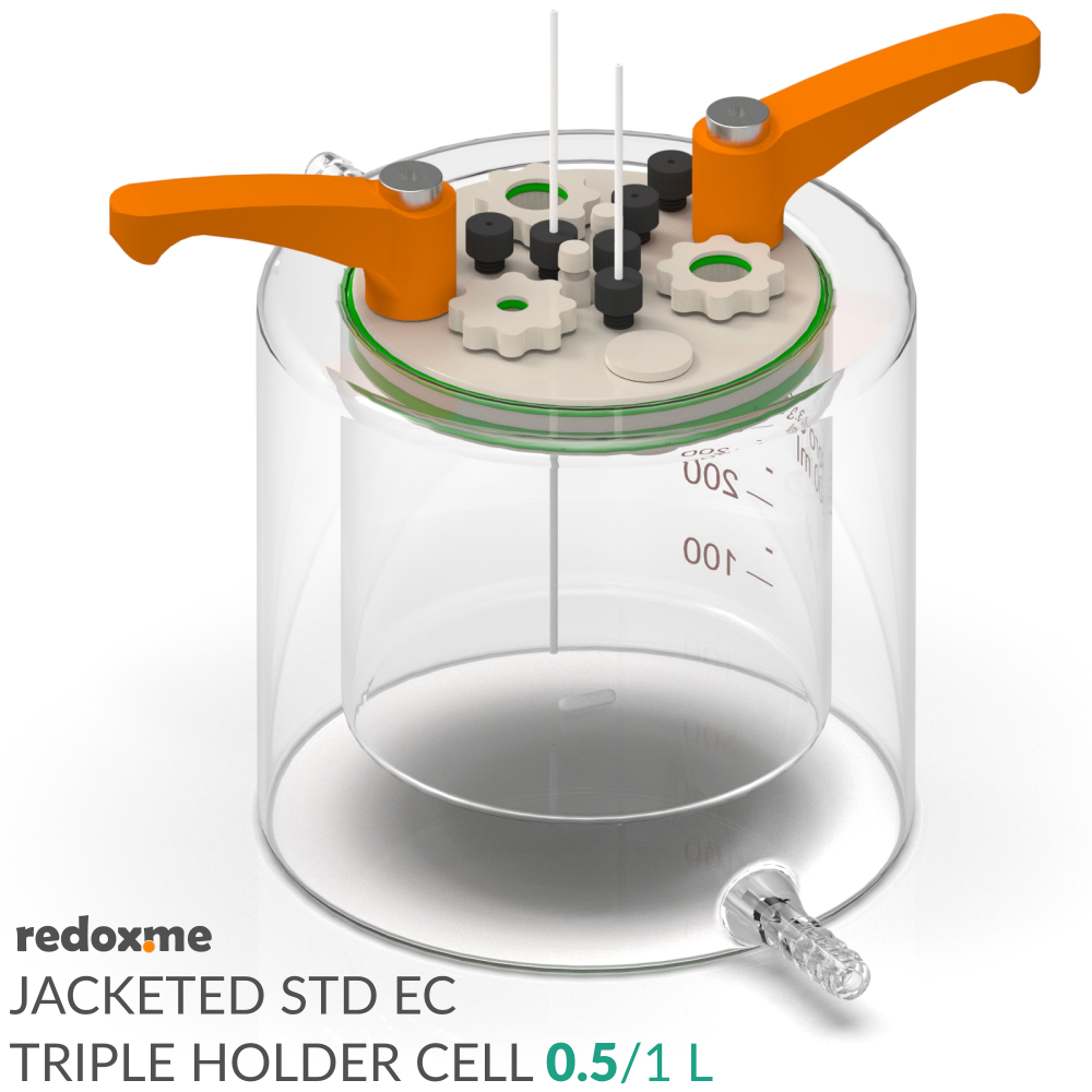 Jacketed Standard Electrochemical Triple Holder Cell