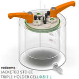 Jacketed Standard Electrochemical Triple Holder Cell