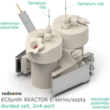 Electrosynthesis Reactor E-series/septa, divided cell, 2x4-port