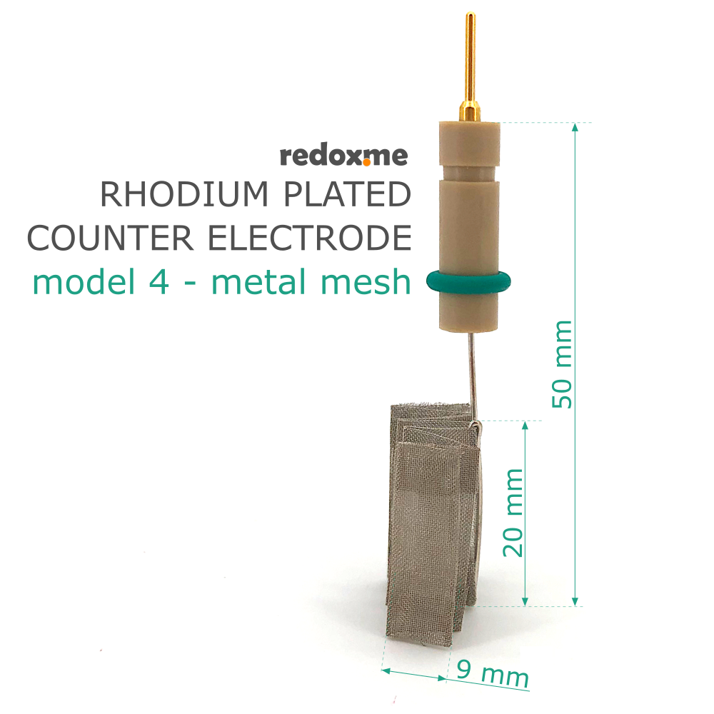 Rhodium plated counter electrode model 4 – metal mesh
