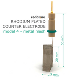 Rhodium plated counter electrode model 4 – metal mesh