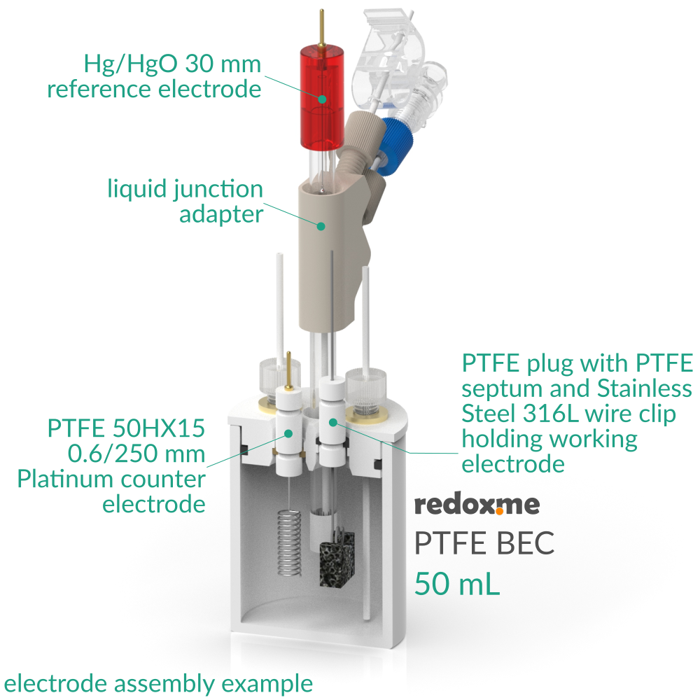 PTFE BEC 50 mL - PTFE Basic Electrochemical Cell