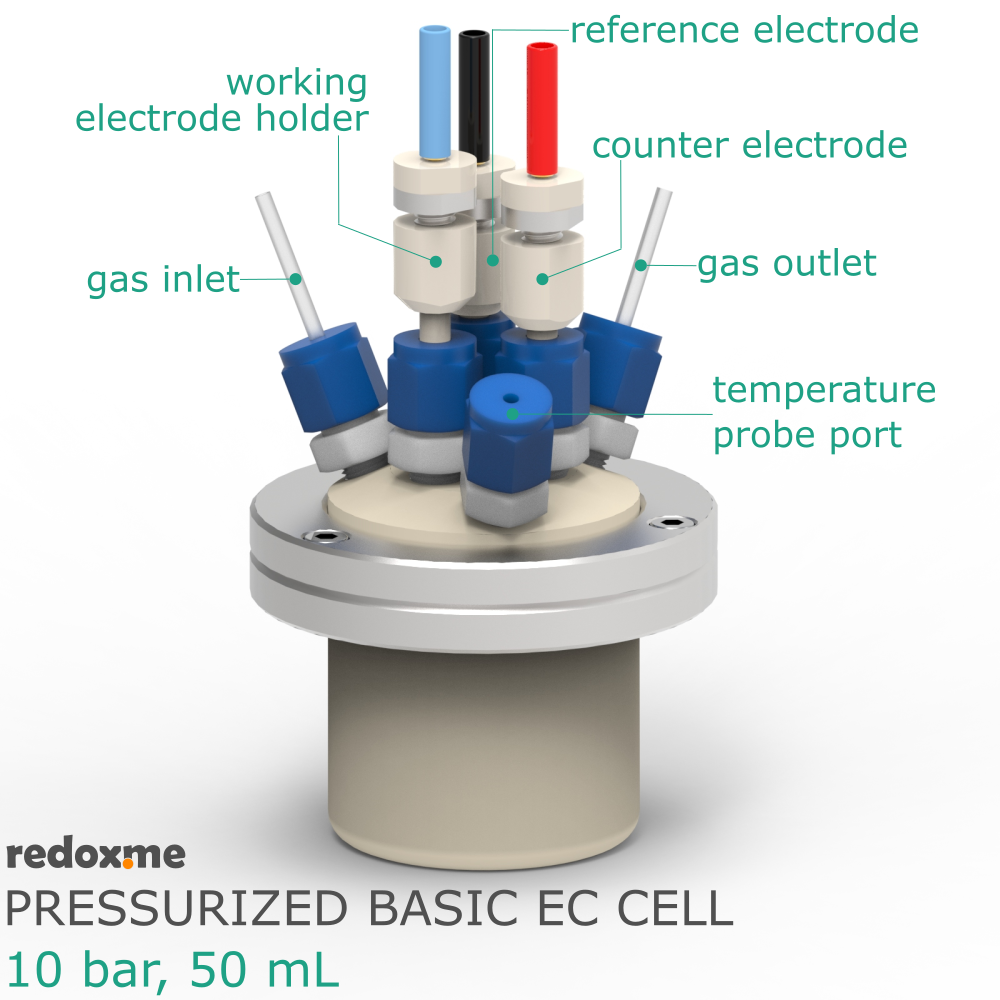 Pressurized Basic Electrochemical Cell - 10 bar, 50 mL