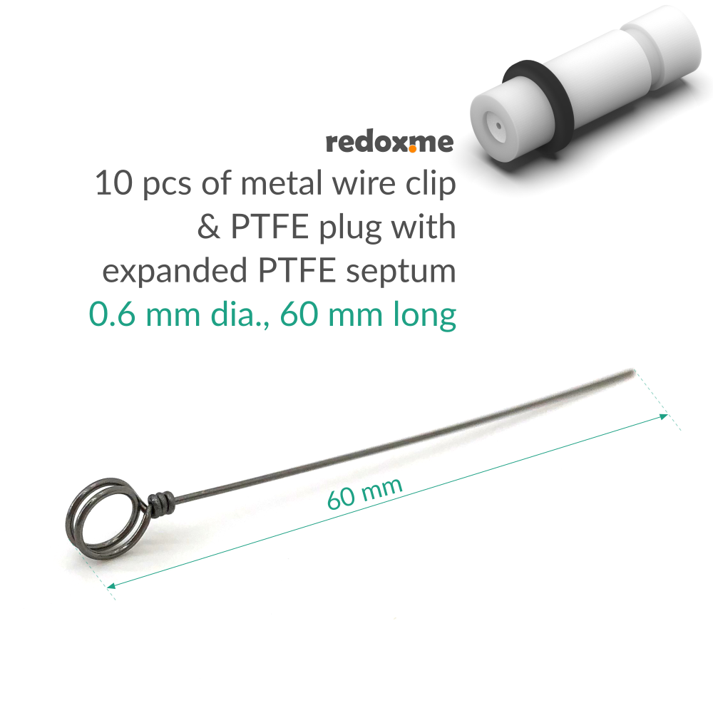 10 pcs of metal wire clip and PTFE plug with expanded PTFE septum