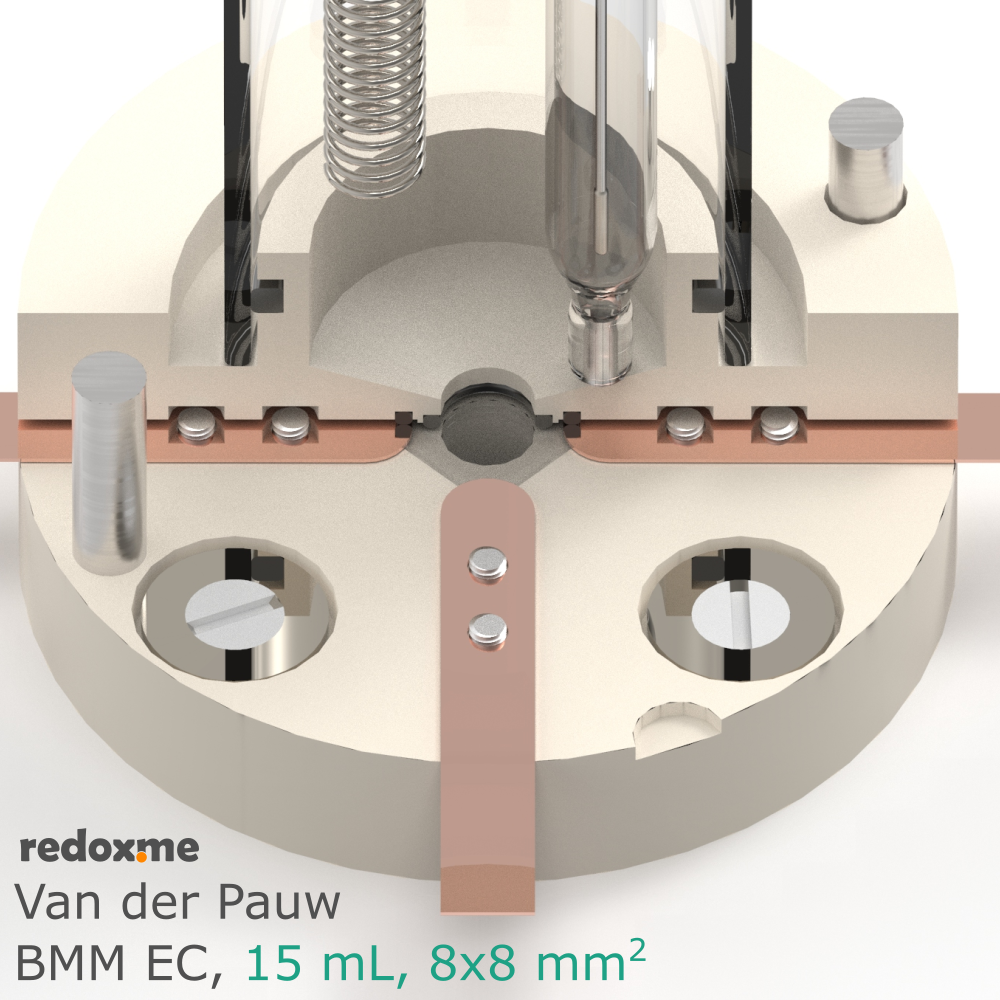 Van der Pauw BM/BMM EC, 15 mL - Van der Pauw Bottom Mount Electrochemical Cell