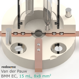 Van der Pauw BM/BMM EC, 15 mL - Van der Pauw Bottom Mount Electrochemical Cell