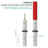 Metal Wire Auxiliary Electrode - PTFE 35HX15 0.6/235 mm