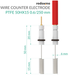 Metal Wire Auxiliary Electrode - PTFE 50HX15 0.6/250 mm