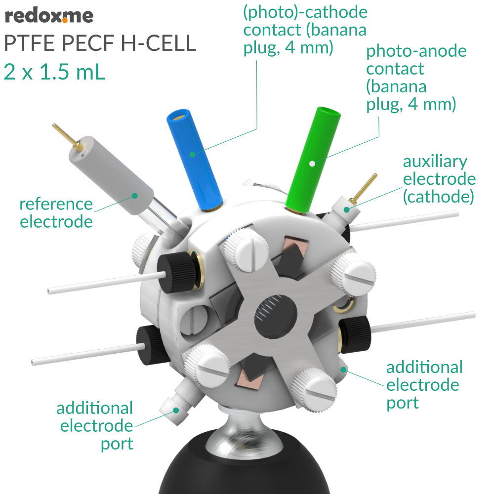 PTFE PECF H-Cell 2x1.5 mL - PTFE Photo-Electrochemical Flow H-Cell
