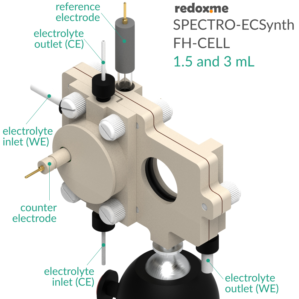 SPECTRO-ECSynth FH-CELL 1.5 and 3 mL - Spectro-Electrosynthesis Flow H-Cell 1.5 and 3 mL