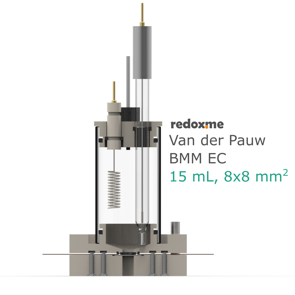Van der Pauw BM/BMM EC, 15 mL - Van der Pauw Bottom Mount Electrochemical Cell