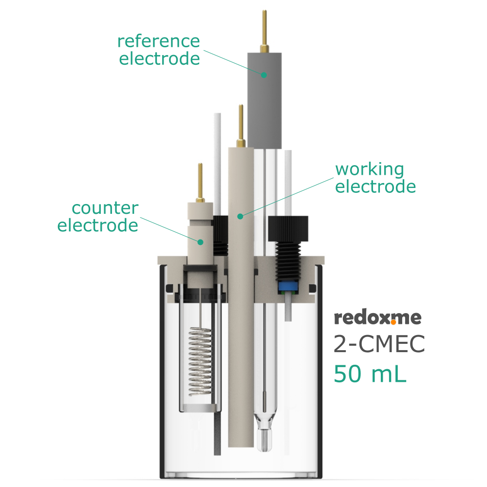 2-CMEC 50 mL - Two-compartment Multiport Electrochemical Cell