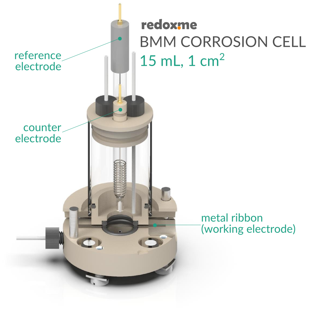 BMM/BM CC 15 mL, 1cm2 - Bottom Mount Corrosion Cell