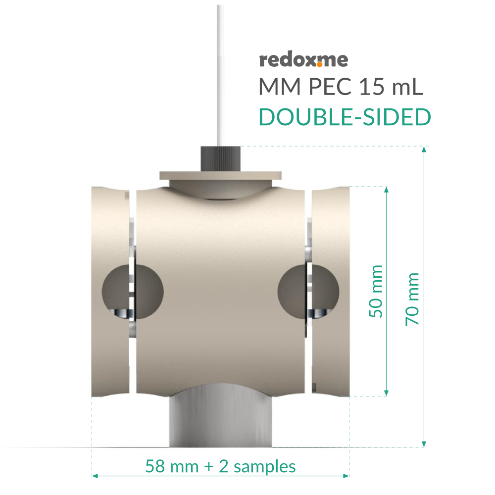 MM PEC 15 mL double-sided - Magnetic Mount Photo-electrochemical Cell