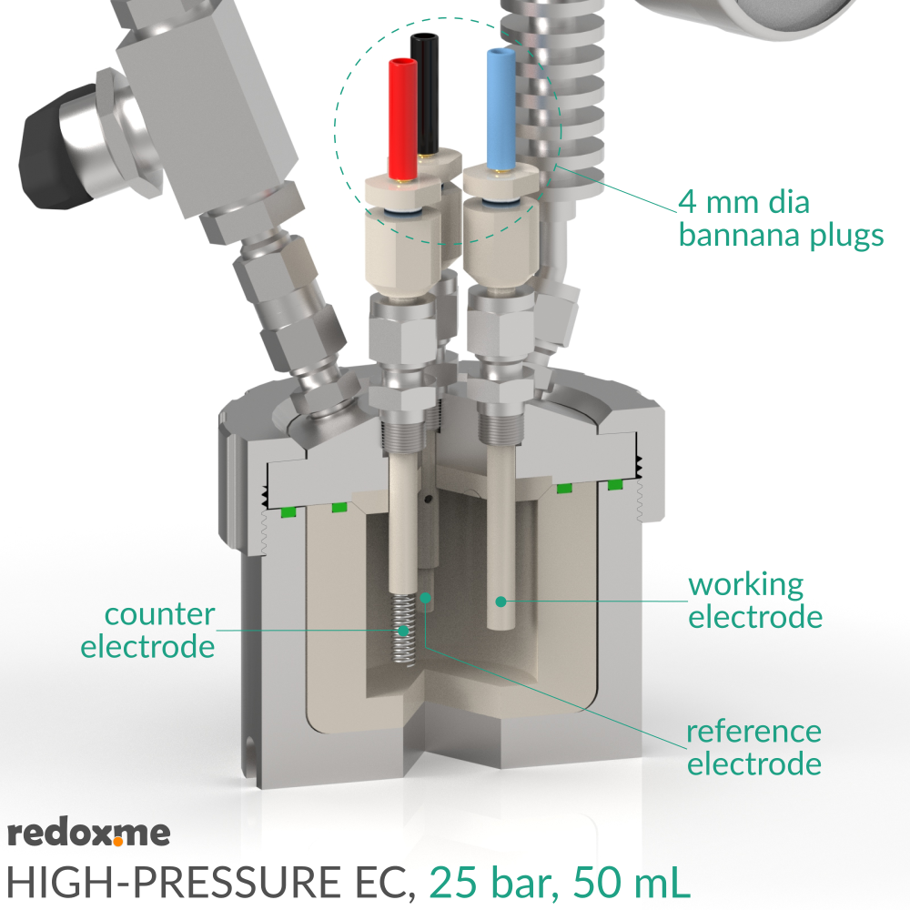 High-Pressure EC, 25 bar, 50 mL - High-Pressure Single-Compartment Electrochemical Cell