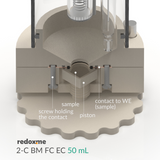 2-C BM FC EC 50 mL - Two-compartment Bottom Mount Front Contact Electrochemical Cell 50 mL