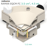 Raman EQCM FC 3.5 cm2, 4.5 mL – Raman Electrochemical Quartz Crystal Microbalance Flow Cell Flow Cell