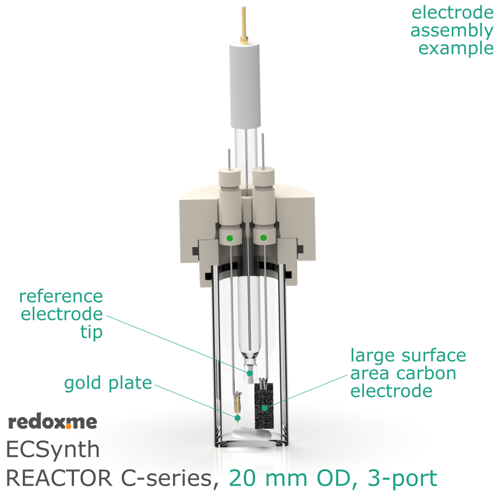Electrosynthesis Reactor C-series, 20 mm OD, 3-port