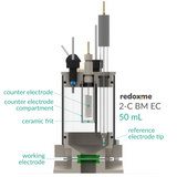 2-C BM EC 50 mL - Two-compartment Bottom Mount Electrochemical Cell 50 mL