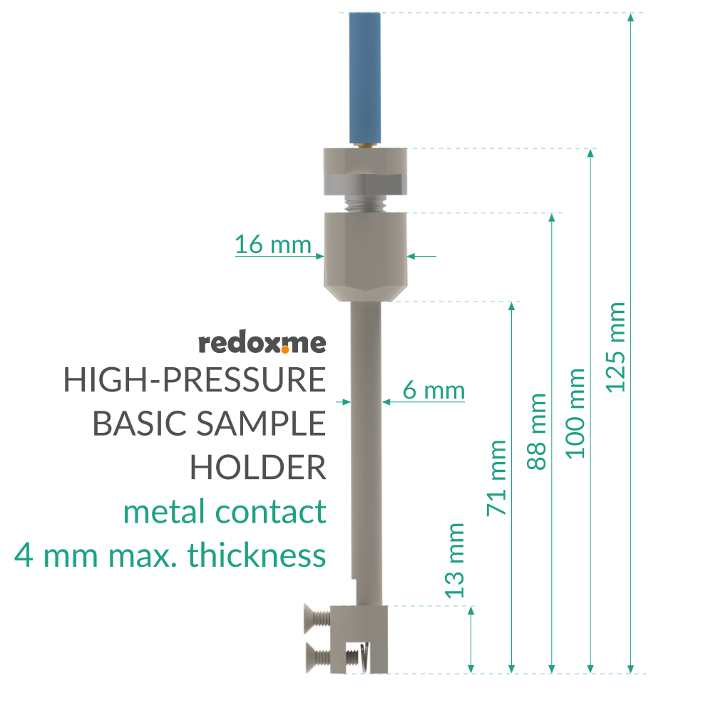 High-Pressure Basic Sample Holder - metal contact, 4 mm max. thickness