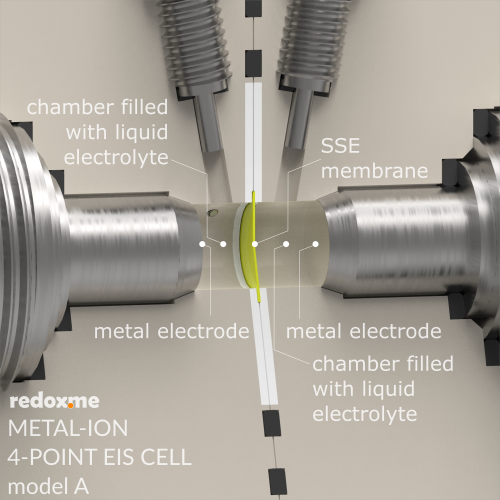 Metal-ion 4-point EIS, model A – Metal-ion 4-point Electrochemical Impedance Spectroscopy Cell, model A