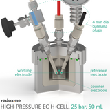High-Pressure EC H-Cell, 25 bar, 50 mL - High-Pressure Electrochemical H-Cell