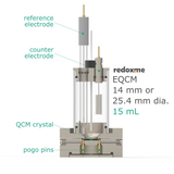 EQCM 14 mm or 25.4 mm dia., 15 mL - Electrochemical Quartz Crystal Microbalance cell
