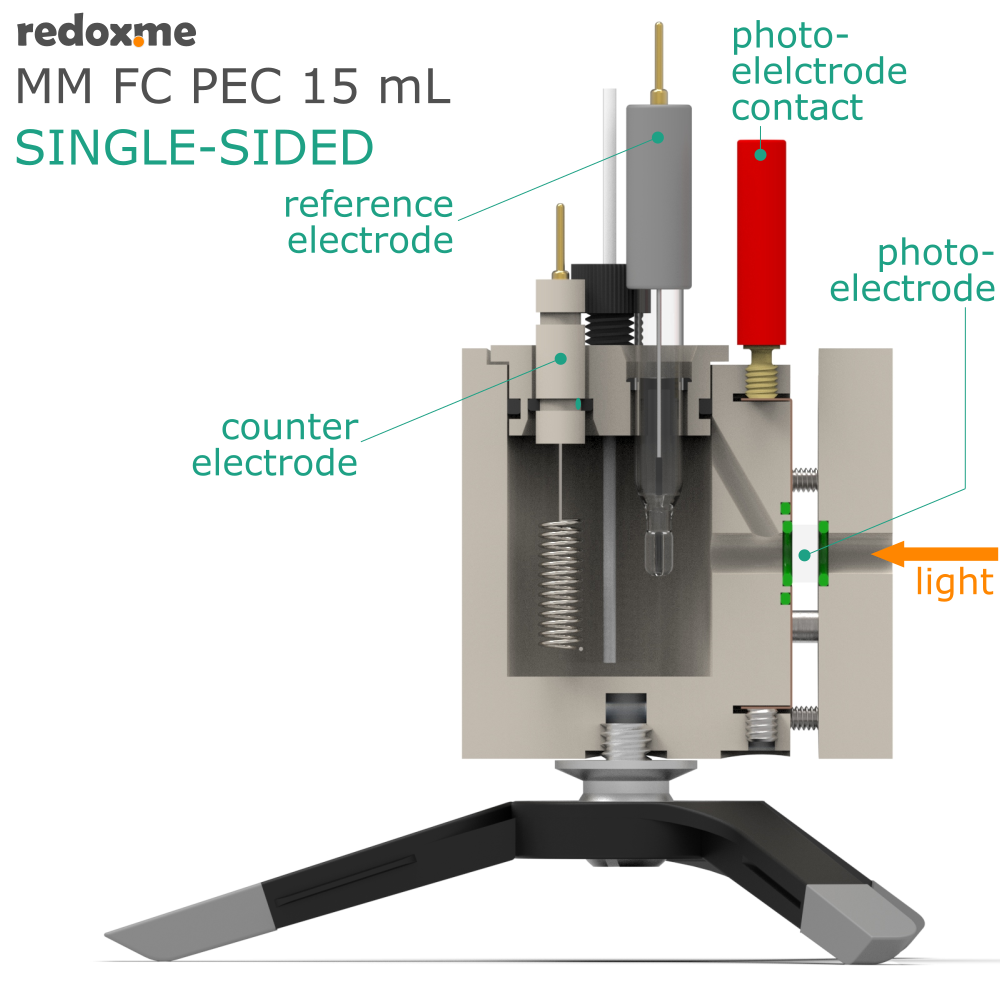 MM FC PEC 15 mL single-sided - Magnetic Mount Front Contact Photo-electrochemical Cell