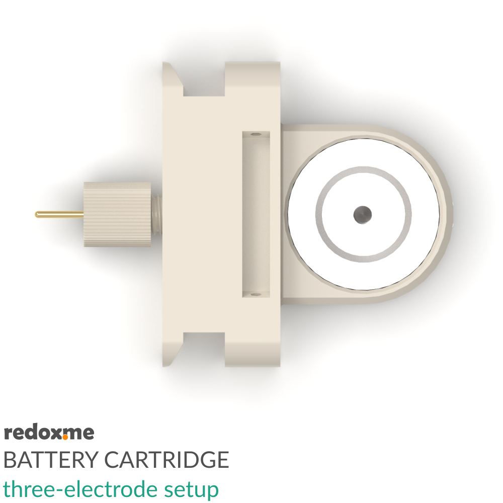 Battery Cartridge – three-electrode setup