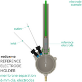 Reference Electrode Holder - membrane separation, 6 mm dia. electrodes