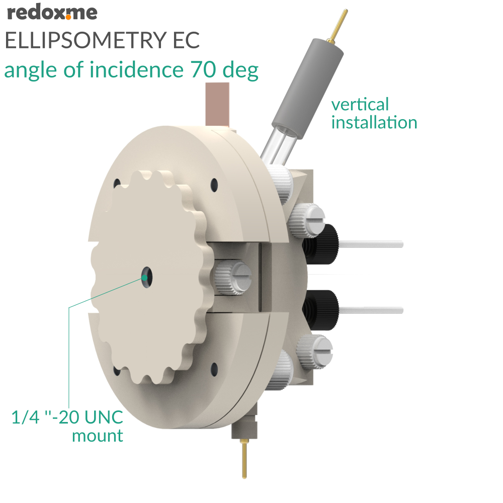 Ellipsometry EC - Ellipsometry Electrochemical Cell, angle of incidence 70 deg