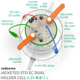 Jacketed Standard Electrochemical Dual Holder Cell