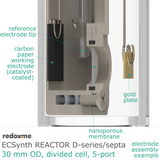 Electrosynthesis Reactor D-series/septa, 30 mm OD, divided cell, 5-port
