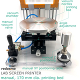 Laboratory Screen Printer - manual, 170 mm dia. printing bed