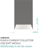Punch Current Collector for Soft Metals - SS316L, 6 mm dia. mount