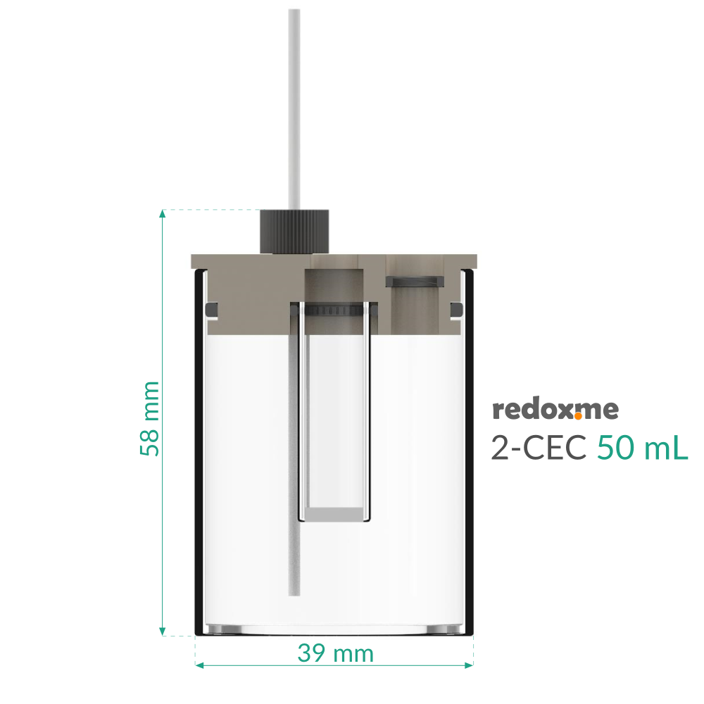 2-CEC 50 mL - Two-compartment Electrochemical Cell