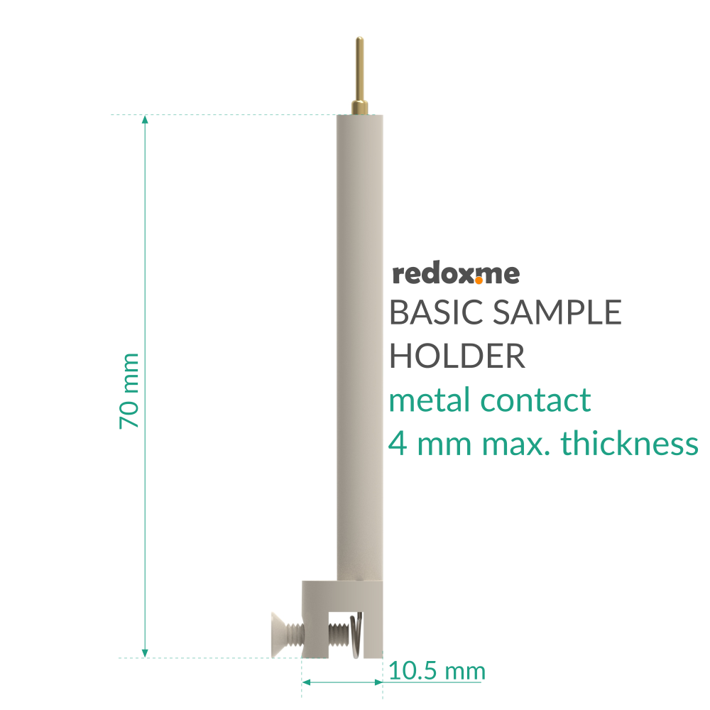 Basic Sample Holder - metal contact, 4 mm max. thickness