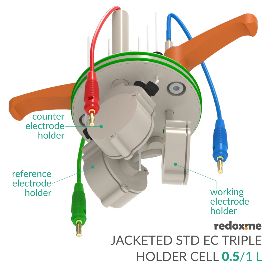 Jacketed Standard Electrochemical Triple Holder Cell