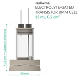 Electrolyte-Gated Transistor Bottom Mount Cell - 15 mL, 0.2 cm2