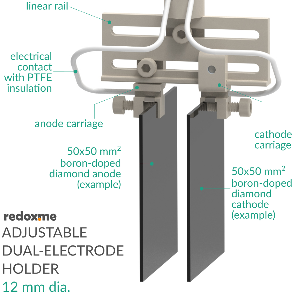 Adjustable Dual-Electrode Holder, 12 mm dia.
