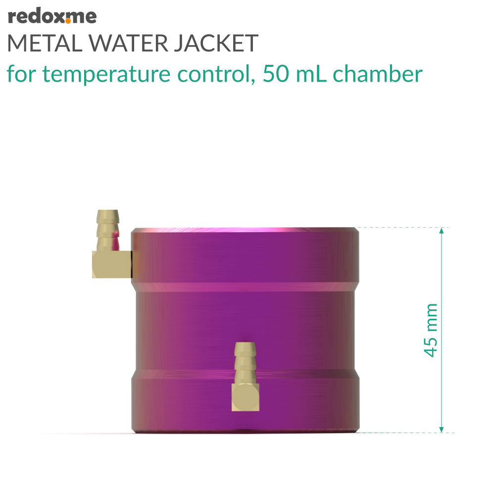 Metal Water Jacket for Temperature Control, 50 mL chamber