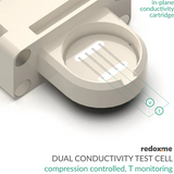 Dual Conductivity Test Cell - compression controled, T monitoring