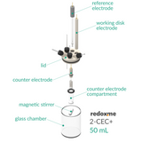 2-CEC+ 50 mL - Two-compartment Electrochemical Cell with additional inlet/outlet