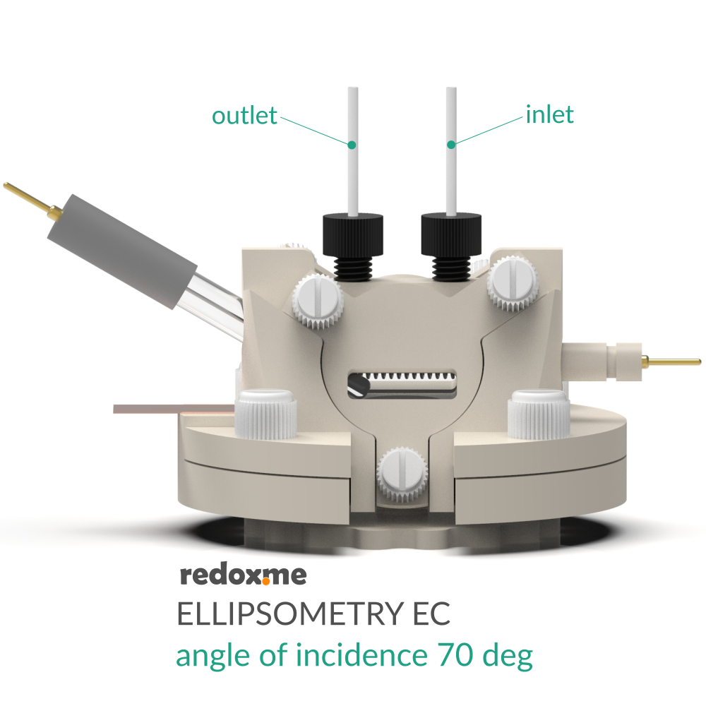 Ellipsometry EC - Ellipsometry Electrochemical Cell, angle of incidence 70 deg