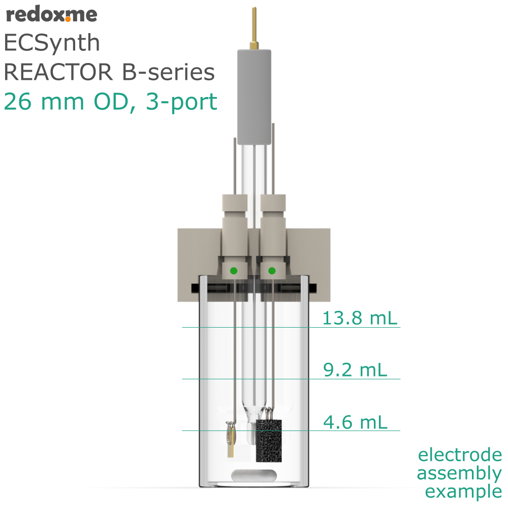 Electrosynthesis Reactor B-series, 26 mm OD, 3-port